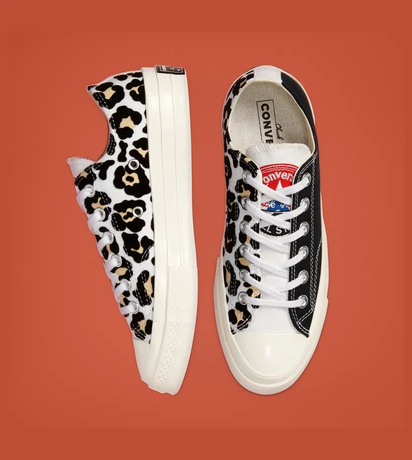 Converse Chuck 70 Low ‘Logo Play – Cheetah’ White/Black/Desert Ore (166749C)
