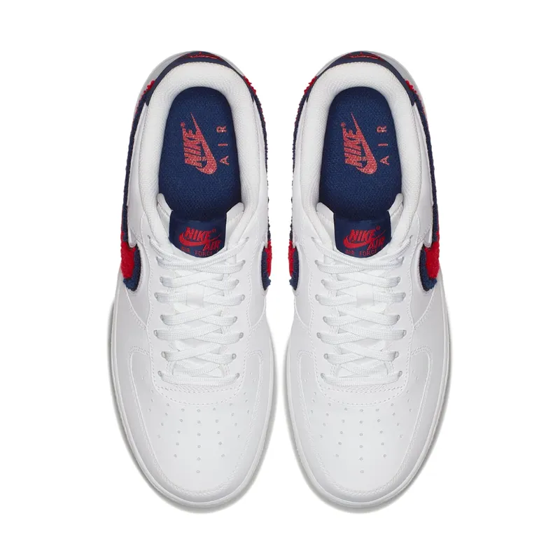 Nike Air Force 1 Low 3D Chenille Swoosh White Red Blue White/University Red-Blue Void (823511-106)
