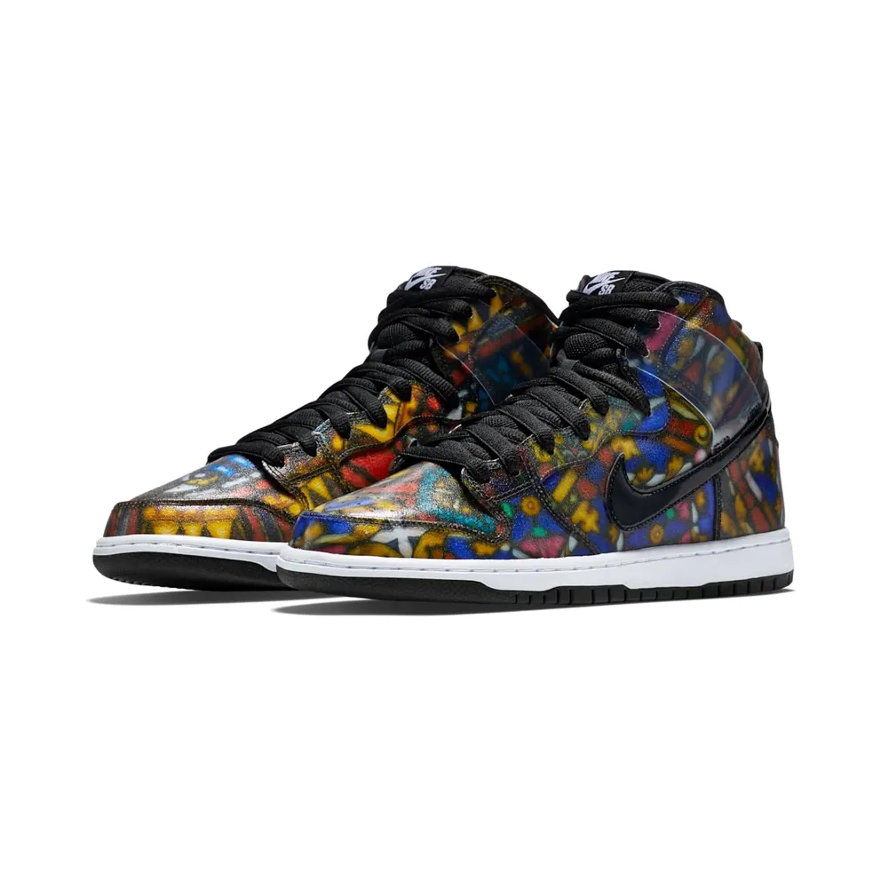 Nike Dunk SB High Cncpts “Stained Glass” Gym Red/Black-White (313171-606)