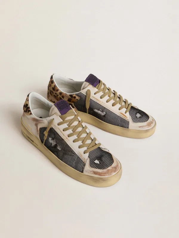 Golden Goose Stardan In Nappa And Mesh With Leopard-Print Pony Skin Heel Tab (GMF00370.F007937.83187) (2)