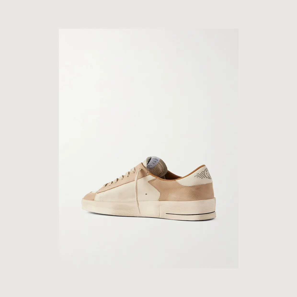 Golden Goose Stardan Distressed Colour-Block Full-Grain Nubuck and Leather Sneakers Beige (GMF00667.F008140) (4)