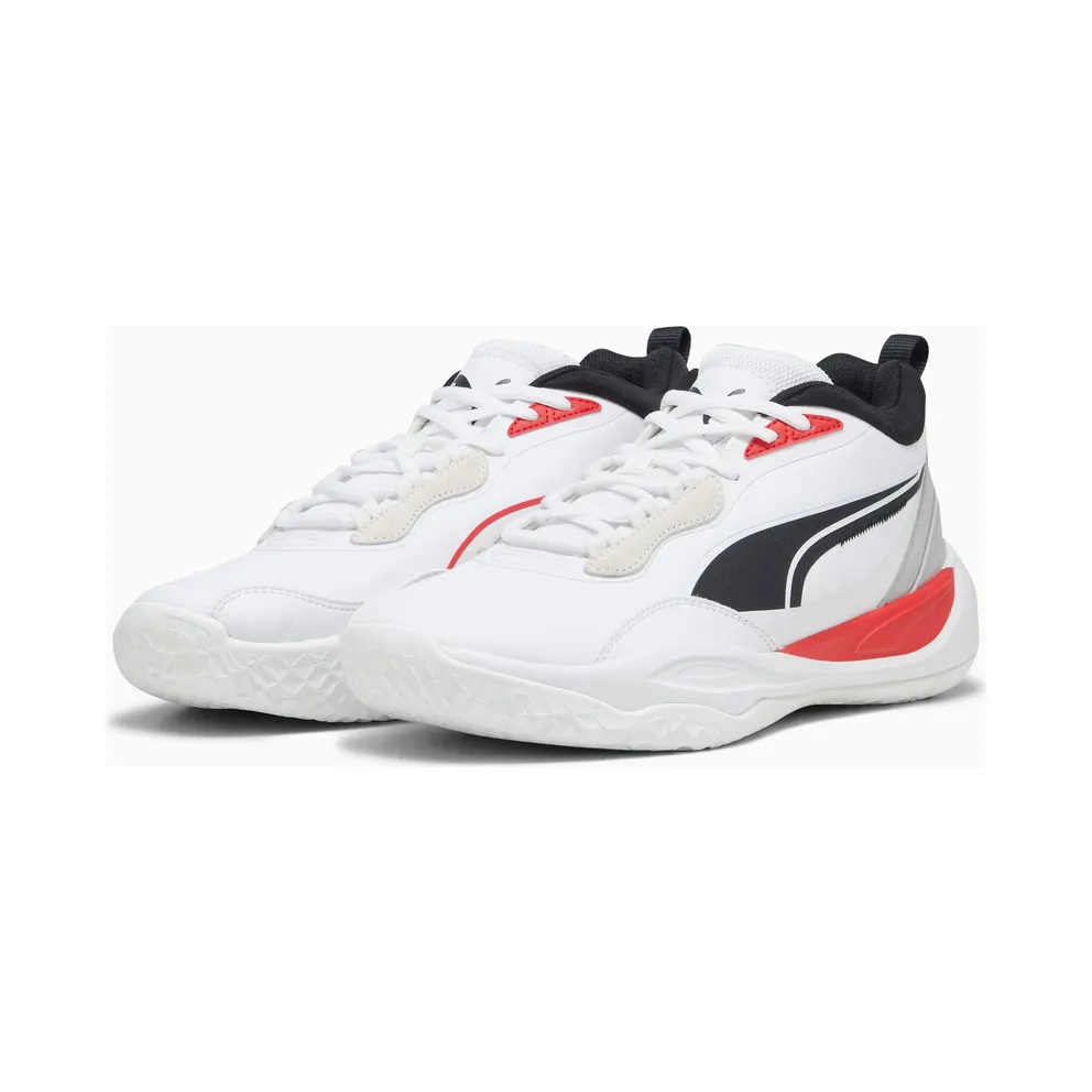 Puma Playmaker Pro Plus Basketball Shoes White/Red (379156-01)