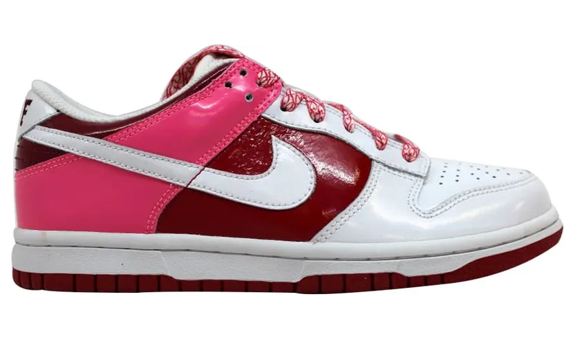 Nike Dunk Low White/White-Varsity Red-Team Red (W)