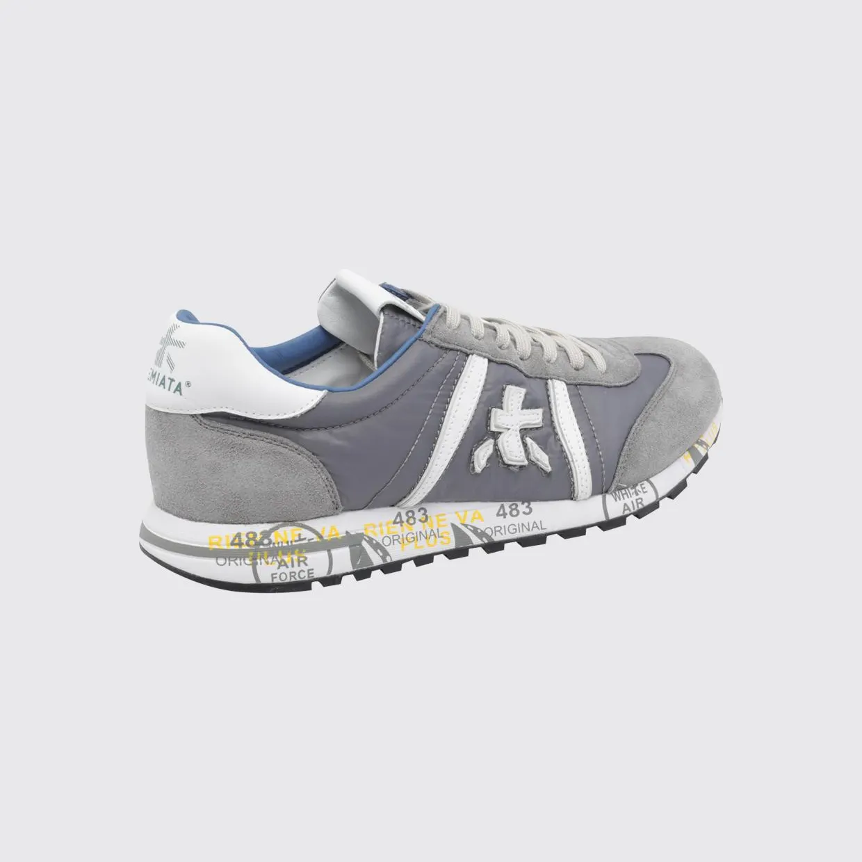 Premiata Lucy Suede And Perforated Fabric Sneakers Grey (LUCYD7526) (2)