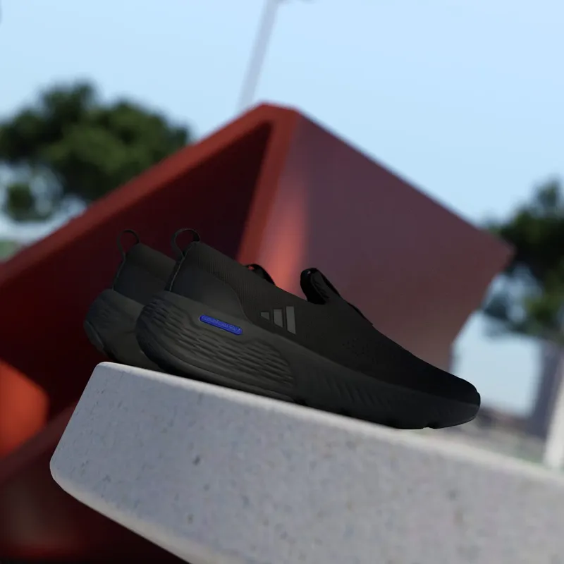 Adidas Cloudfoam Go Lounger Core Black / Core Black / Lucid Blue (ID4019)