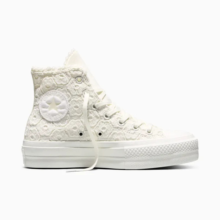 Sneakers Converse Chuck Taylor All Star Lift Egret/ Egret/ Vintage White “Crochet” (A18888C)