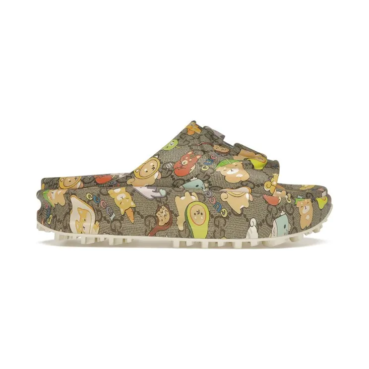 Gucci x Pikarar GG Animal Print Slide Beige Multi (737926 JAAC6 8528)