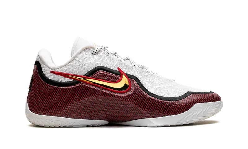 Nike LeBron 23 Grand Opening “White Metallic Gold University Red Black (Solid Outsole)” (IB9563-100)