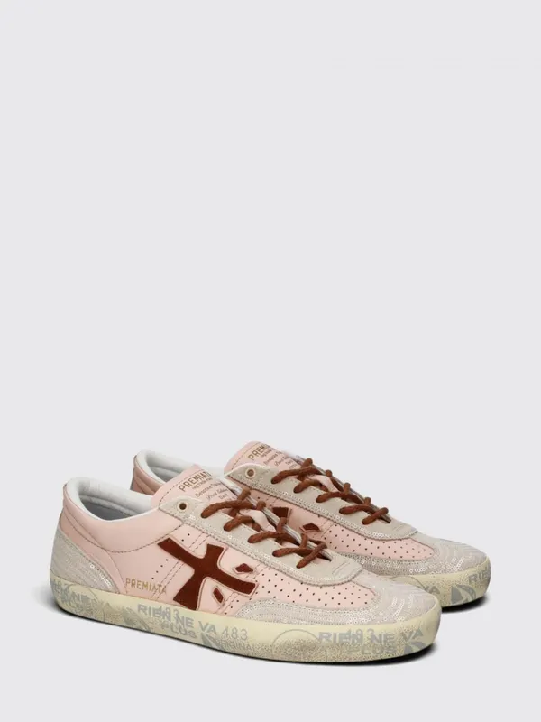 Premiata David Leather and Suede Low-Top with Padded Ankle Pink (DAVIDD8293)