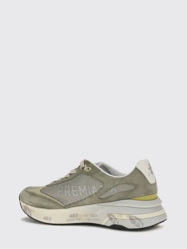Premiata Moerund Suede and Nylon Sneakers Olive (MOERUN8300) (2)