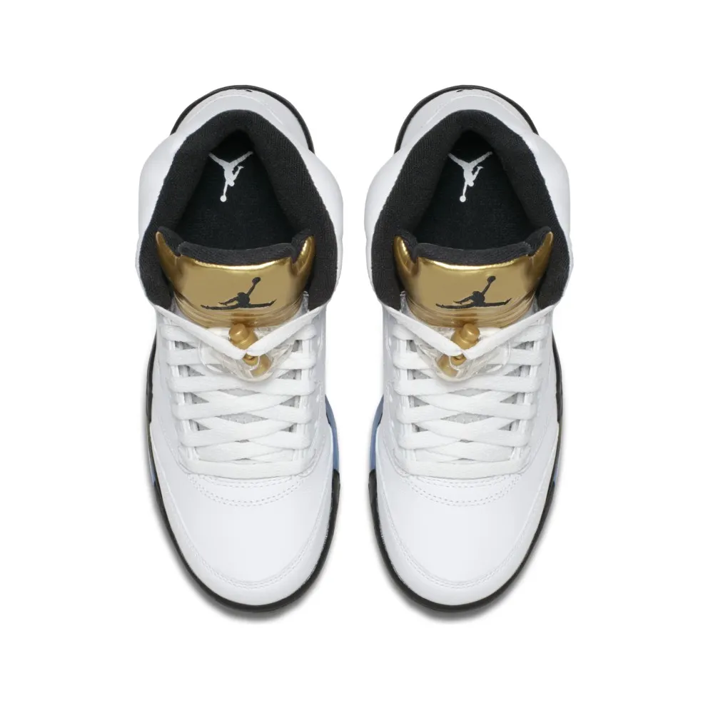Jordan 5 Retro Olympic 2016 (GS) White/Black-Metallic Gold Coin (440888-133)