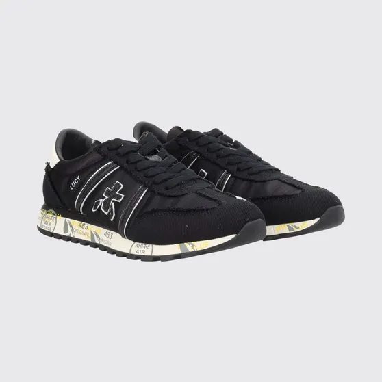 Premiata Lucy Suede and Nylon Sneakers Black (LUCYD8140)