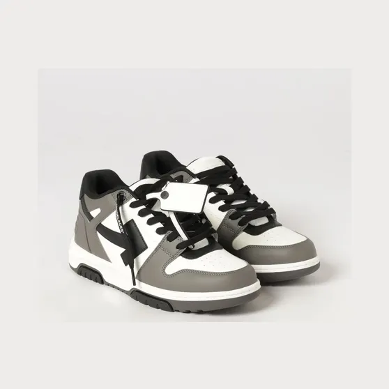 Off-White Out Of Office Bicolour Calf Leather Low-Top Trainers Grey (OMIA189C99LEA0130710)