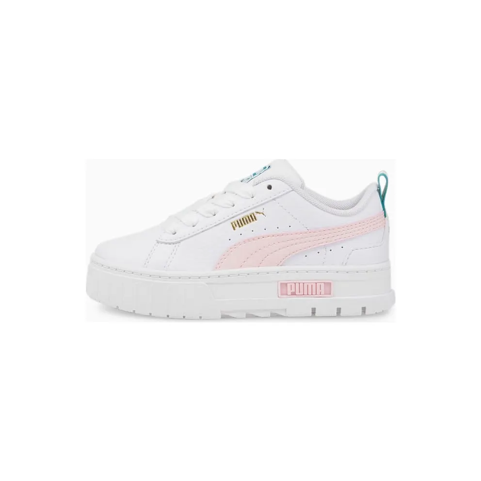 PUMA Mayze Leather Kids’ White/Chalk Pink (384528-03)