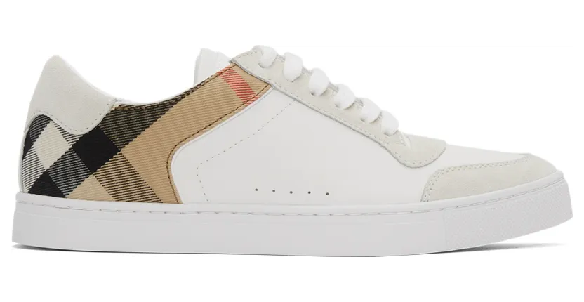 Burberry White Check Reeth Sneakers (8024125)