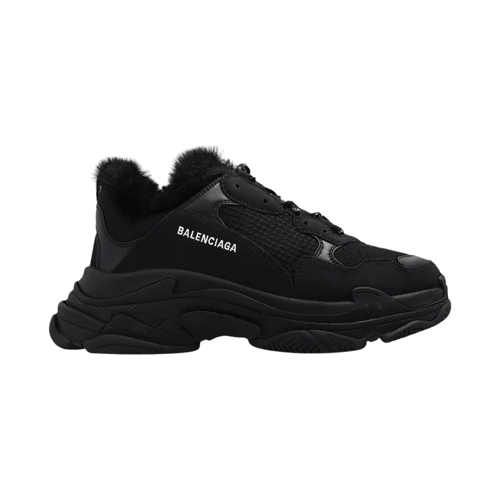 Balenciaga Triple S Fake Fur Black (668563W3CQ51000)