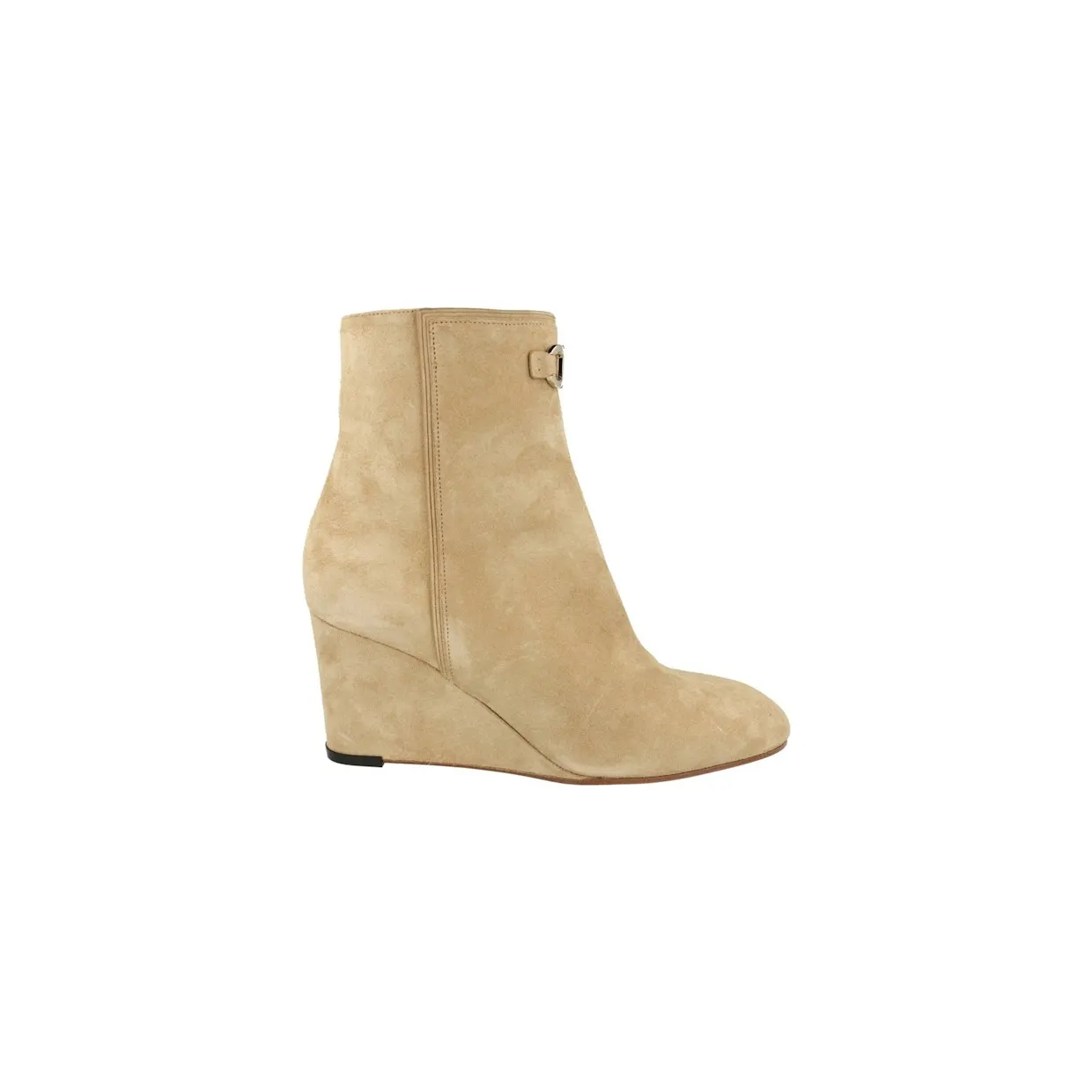Ferragamo Catuja 70 Suede Ankle Booties Bone (01C807-751067-1C)