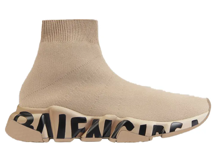 Balenciaga Speed Graffiti Beige Black (W)