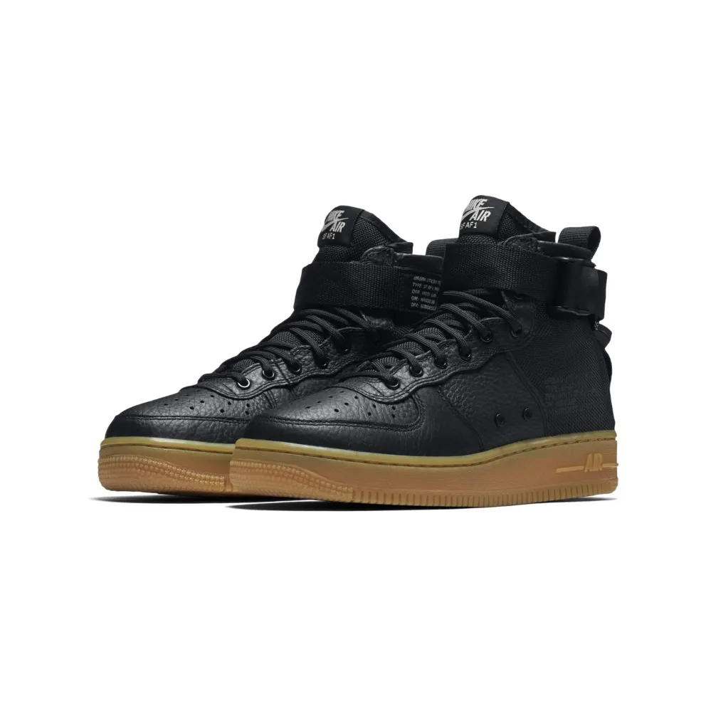 Nike SF Air Force 1 Mid Black Gum (GS) Black/Black-Gum Light Brown (AJ0424-001)