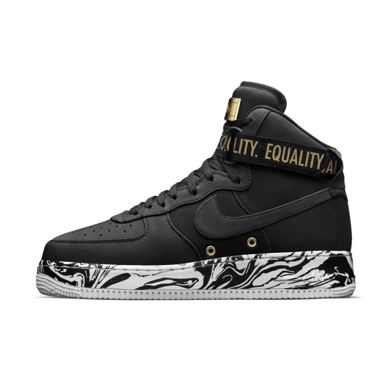 Nike Air Force 1 High BHM (2017) Black/White-Metallic Gold (920787-001)