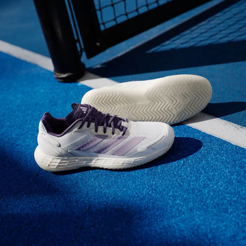 Adidas Defiant Speed 2 Tennis Shoes Cloud White / Powder Plum / Aurora Plum (JQ6350)
