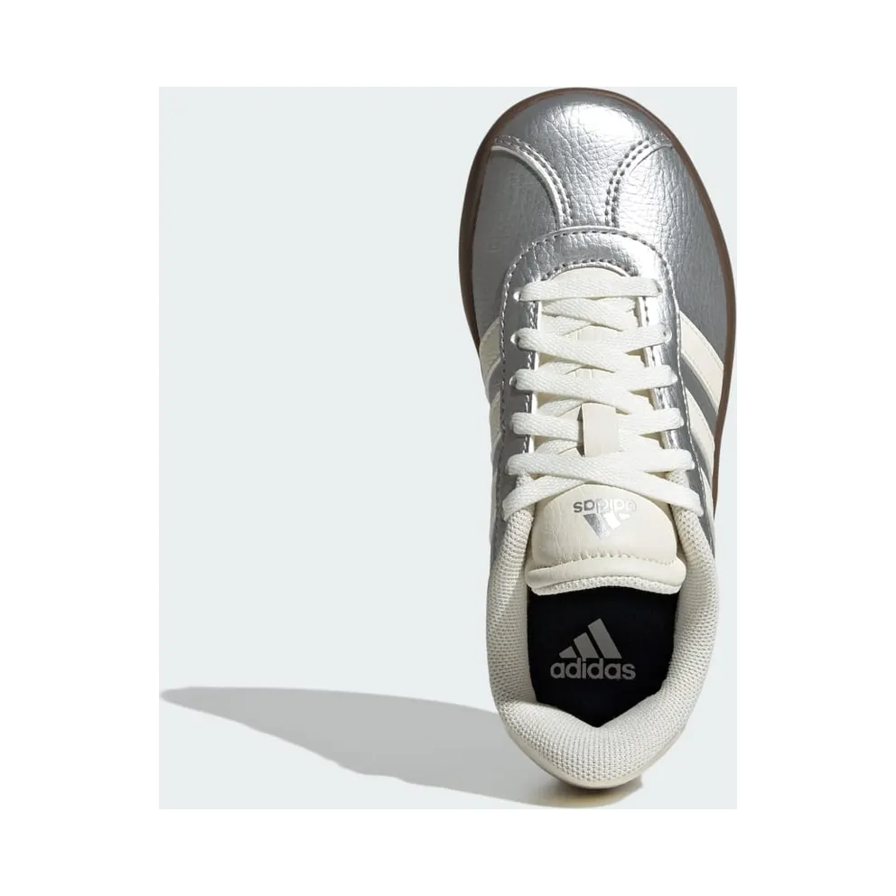 Adidas VL Court 3.0 Shoes Kids Silver Metallic / Off White / Gum (JQ7341)