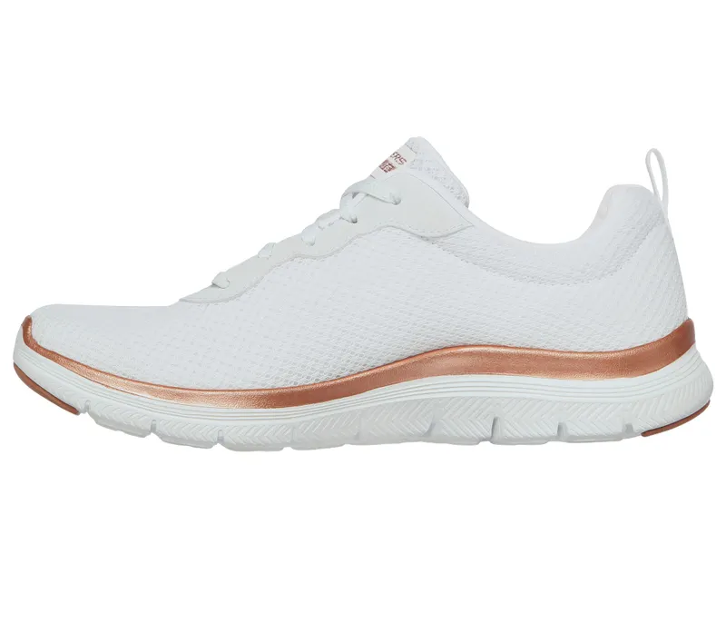 Skechers Flex Appeal 4.0 – Brilliant View – White / Roos Gold (149303 WTRG)