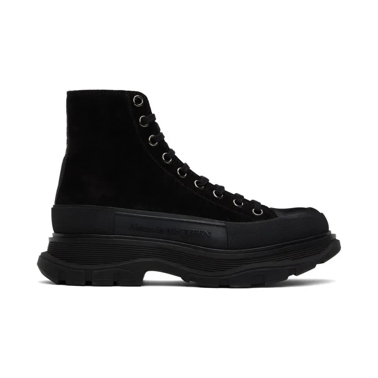 Alexander McQueen Black High Tread Slick Sneakers (627206WHBGU)