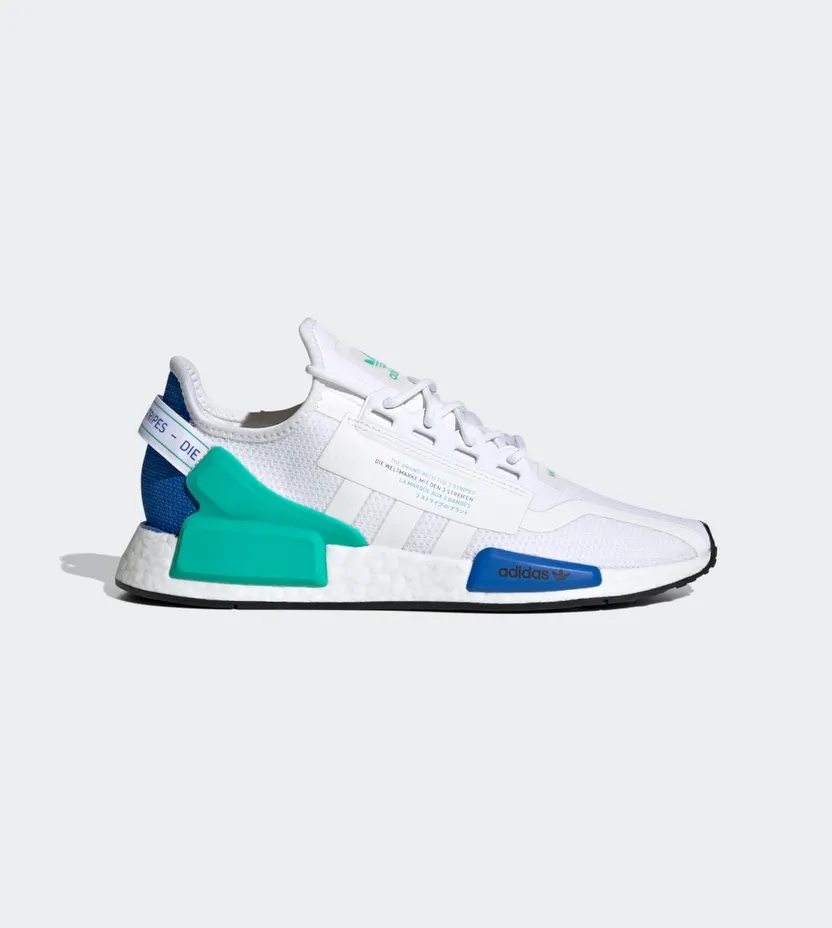 Adidas NMD_R1 V2 ‘White Cyan’ Cloud White/Cloud White/Core Black (FY5921)