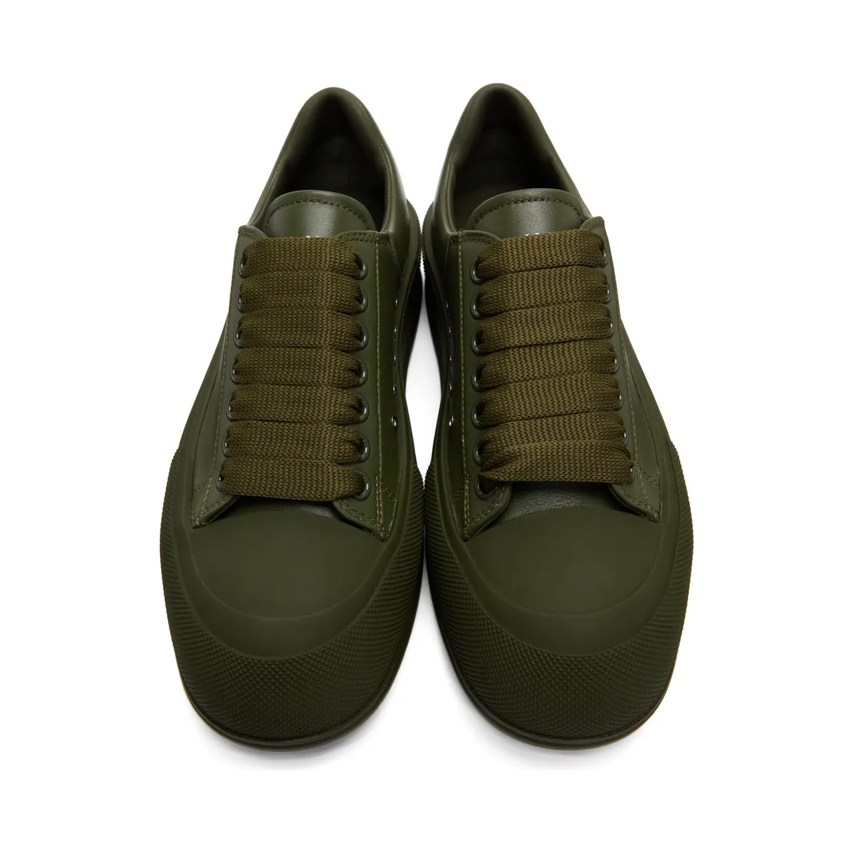 Alexander McQueen Khaki Deck Plimsoll Sneakers (667817WIAGC) (5)