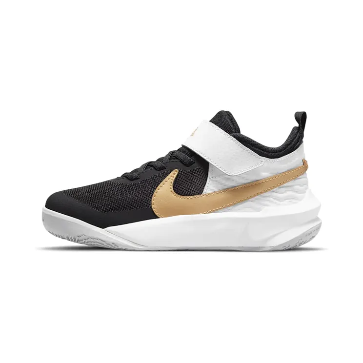 Nike Team Hustle D 10 “Black / White / Photon Dust / Metallic Gold” (CW6736-002)