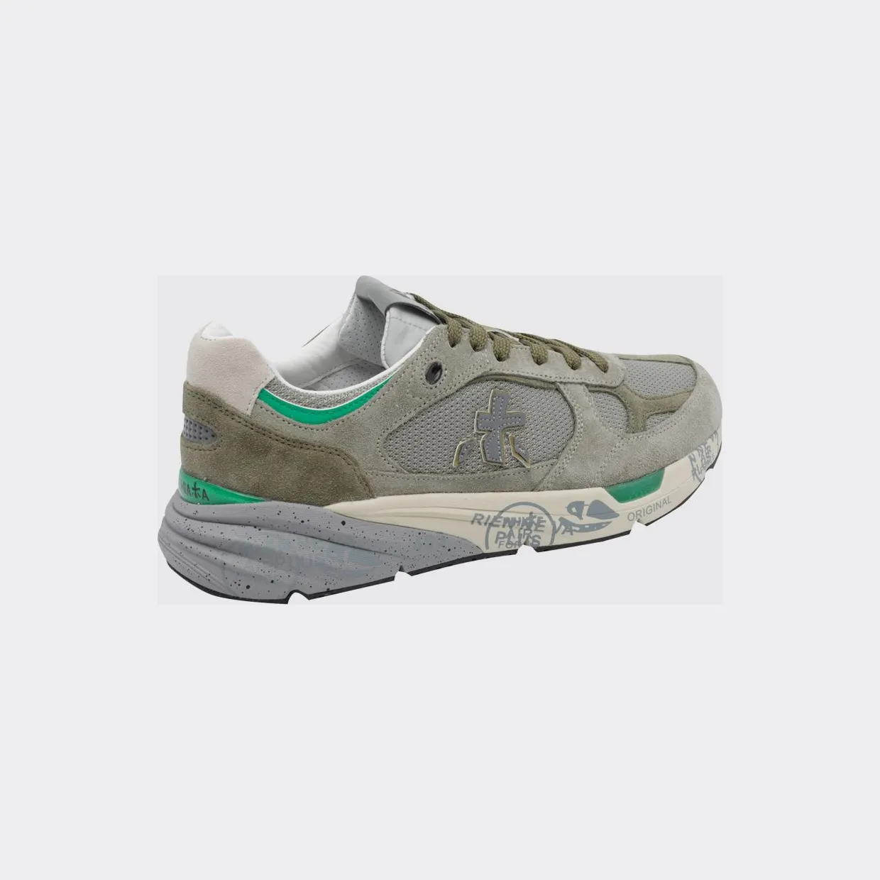 Premiata Mase Suede and Mesh Sneakers Moss Green (MASE8017) (2)