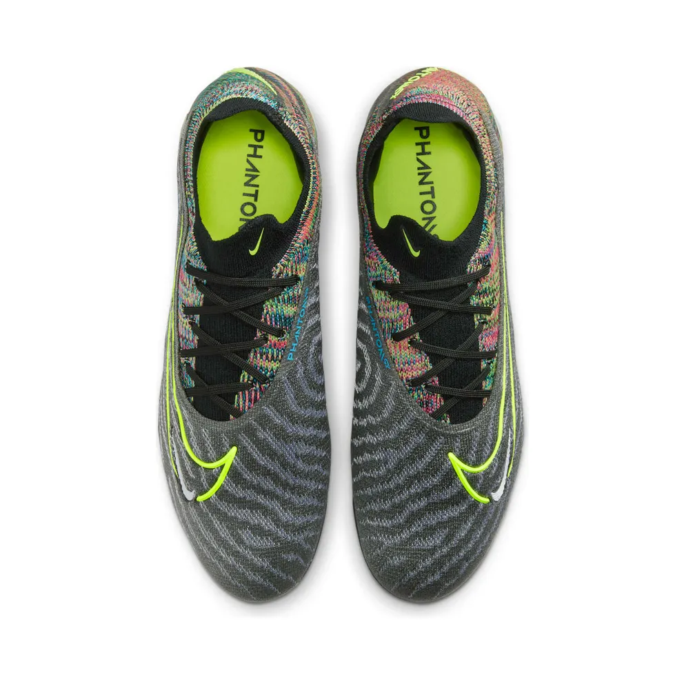 Nike Gripknit Phantom GX Elite Fusion FG Black White Blue Glow Volt (DV6971-071)