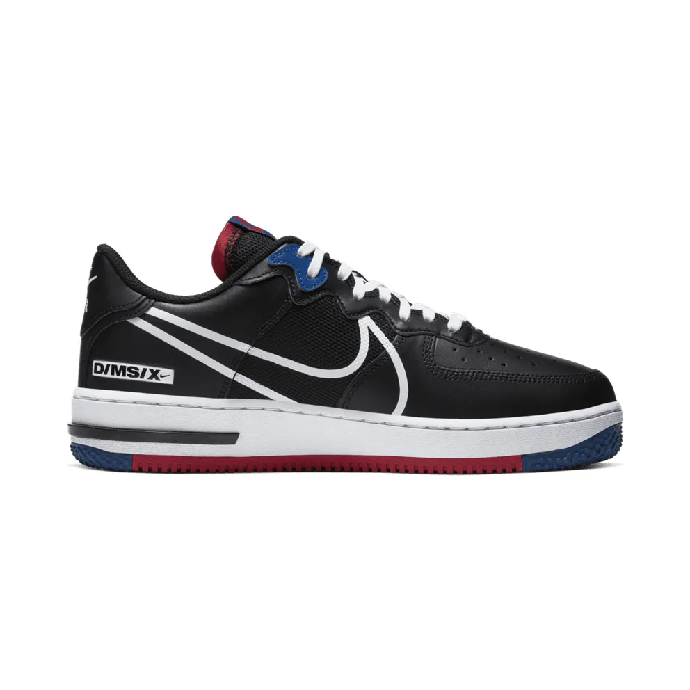 Nike Air Force 1 Low React Black White Gym Red Gym Blue Black/Gym Red-Gym Blue-White (CT1020-001)