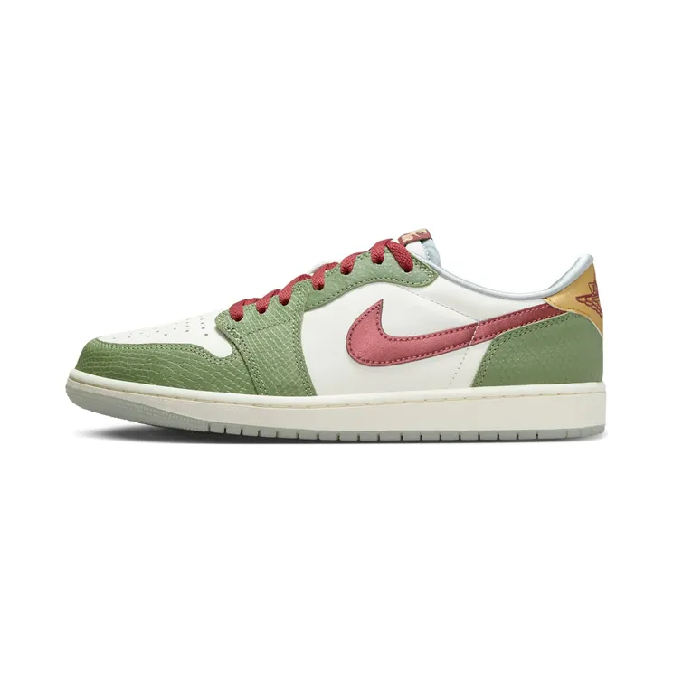 Air Jordan 1 Retro Low OG Lunar New Year “Sail / Oil Green / Light Pumice / Cedar” (FN3727-100)