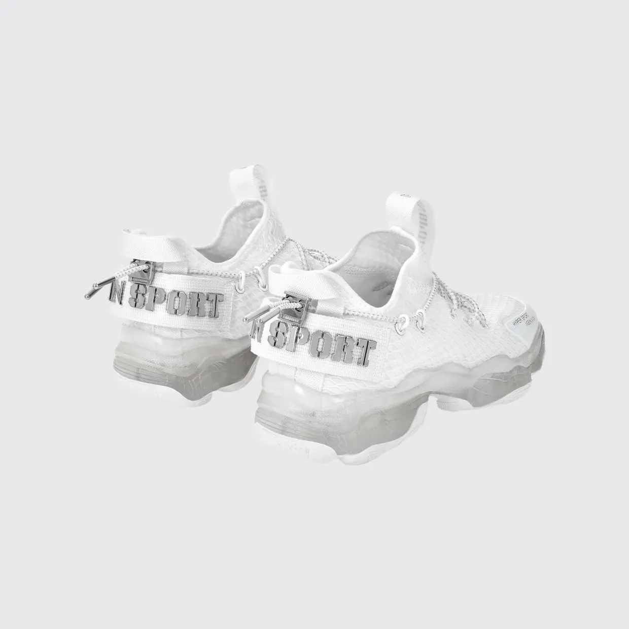 Plein Sport Hyper Sport Low-Top Sneakers in Mesh with Applied Logo and Pull Tab White (SADSUSC0522STE003N01) (2)