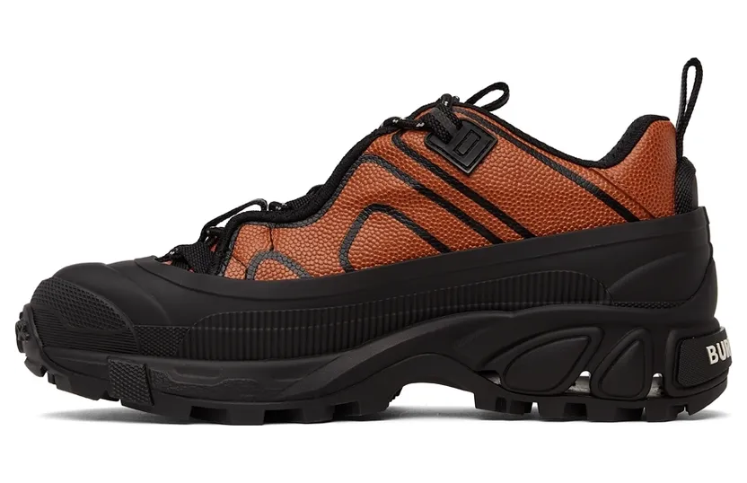 Burberry Black & Orange Leather Arthur Sneakers (8042311) (3)
