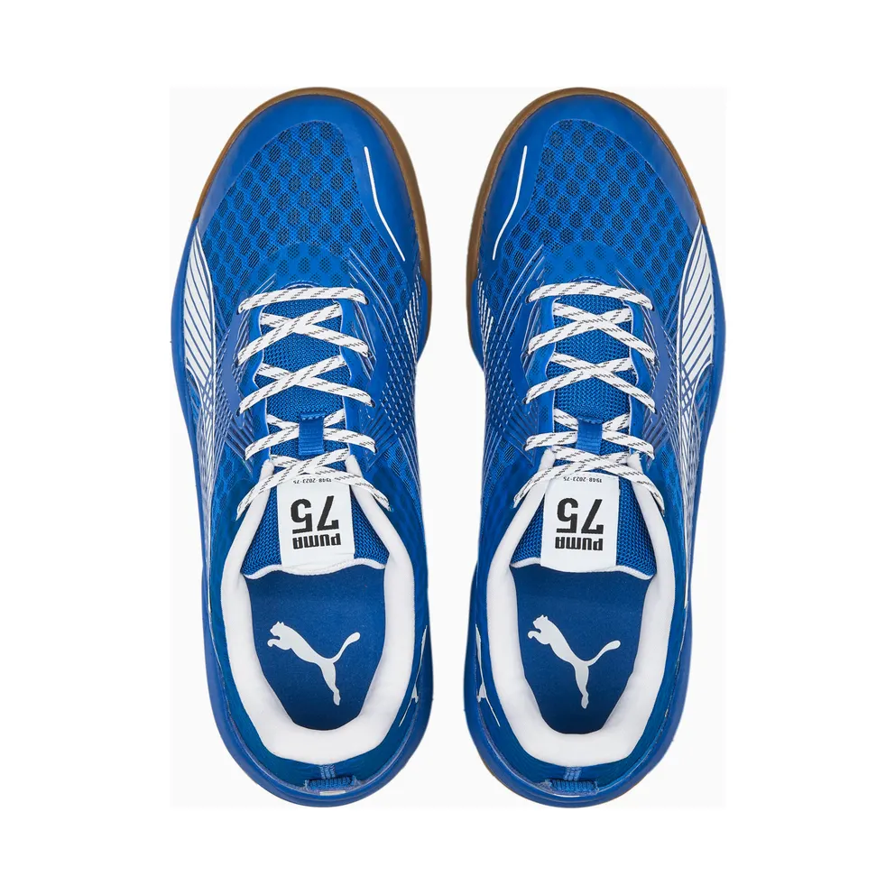 Puma Eliminate Power Nitro II 75 Handball Shoes White/Blue/Black (107319-01)