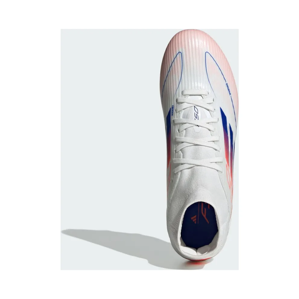 adidas F50 League Mid-Cut Firm/Multi-Ground Cloud White Lucid Blue Solar Red (ID9190)