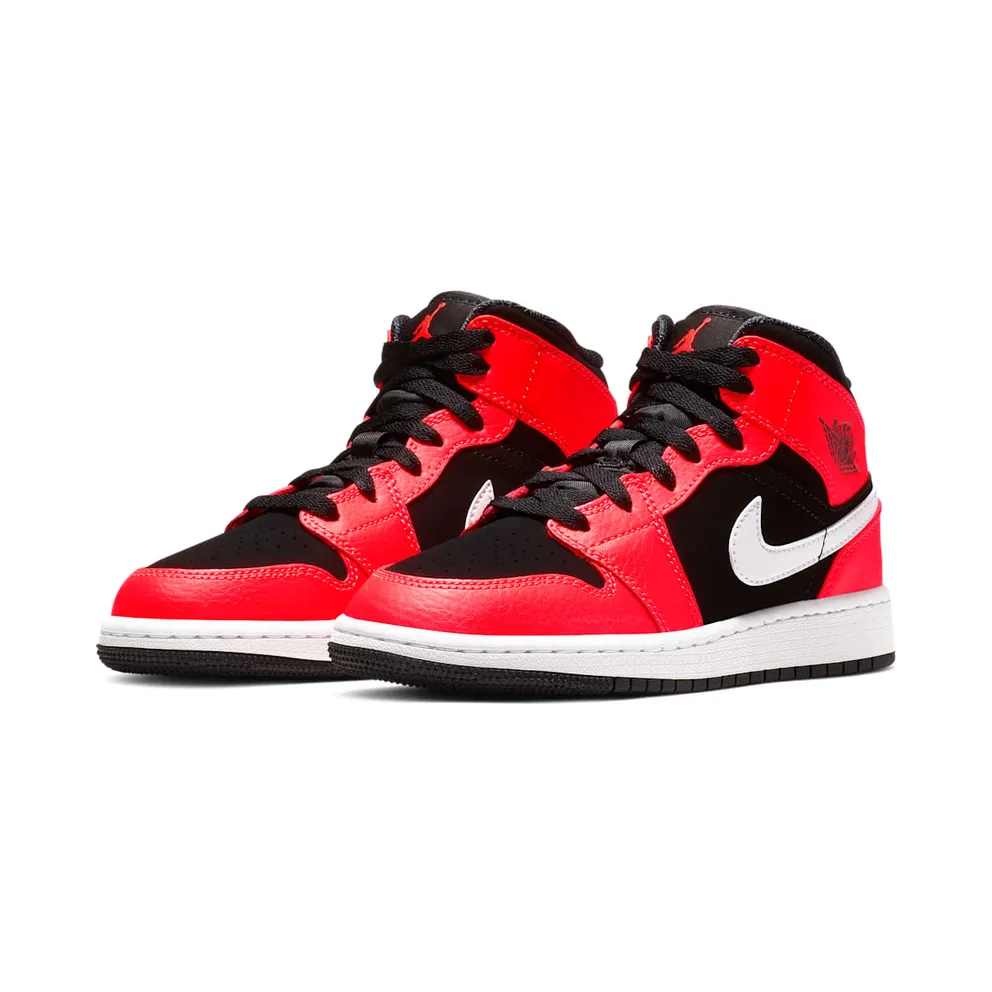 Jordan 1 Mid Infrared 23 (GS) Black/White-Infrared 23 (554725-061)