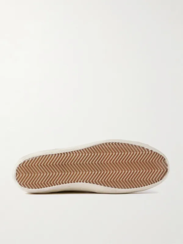 Golden Goose Super-Star Distressed Glossed-Trimmed Leather Sneakers Beige (GMF00101.F004164) (3)