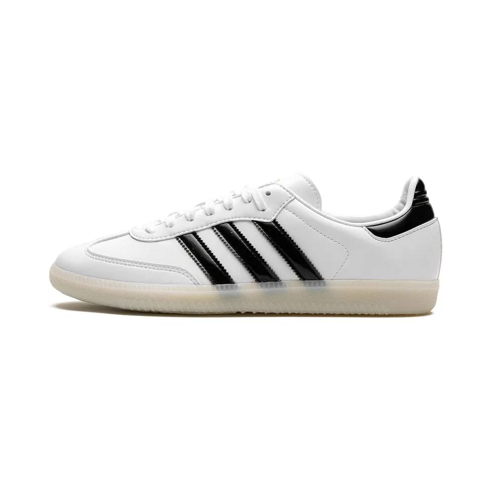 adidas Dill Samba Patent Leather Schuh Cloud White / Core Black / Gold Metallic (IE5158)