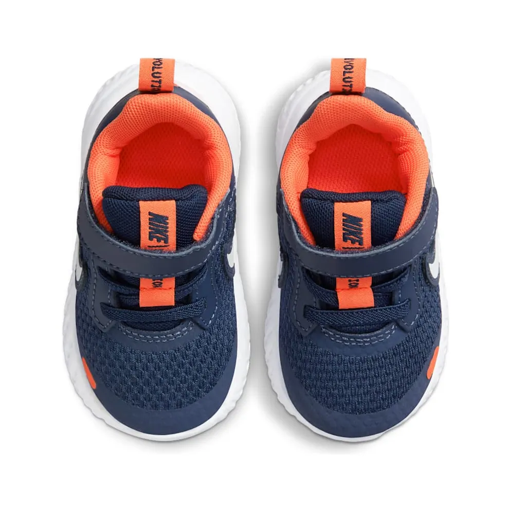 Nike Revolution 5 Blue “Midnight Navy / Orange / White” (BQ5673-410)