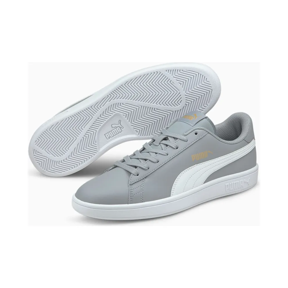 Puma Smash v2 leren Grey/White/Gold (36521528)