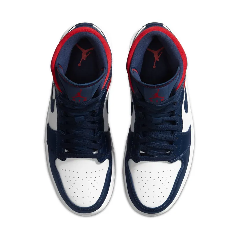 Jordan 1 Mid SE USA White/Varsity Red-Midnight Navy (852542-104)