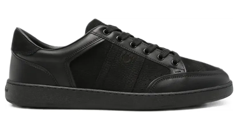 Ferragamo Gancini panelled leather sneakers – Zwart (798331)