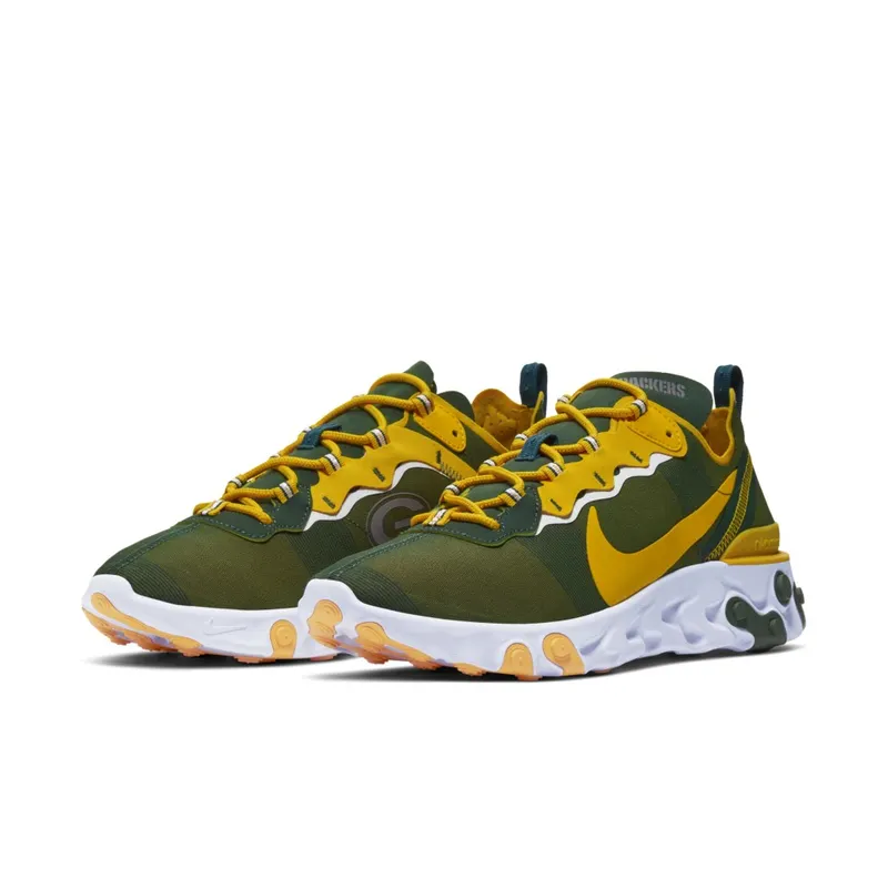 Nike React Element 55 Green Bay Packers Fir/White-University Gold (CK4882-300)