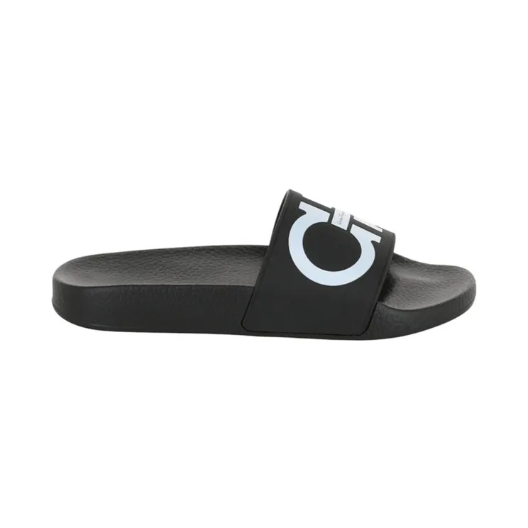 Ferragamo Groovy Dual Gancini Slides Black (01B827-744127-M)