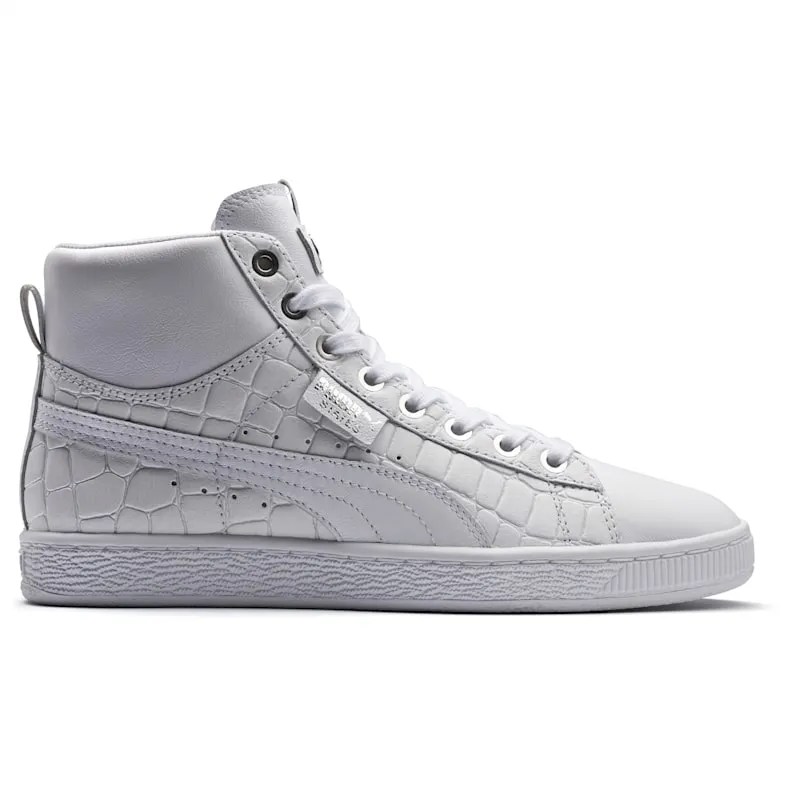 Puma Basket Mid Exotic White (W) White/Silver Foil (360534-02)