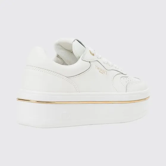 Twinset Flatform Leather Sneakers White (261TCP01G00001)